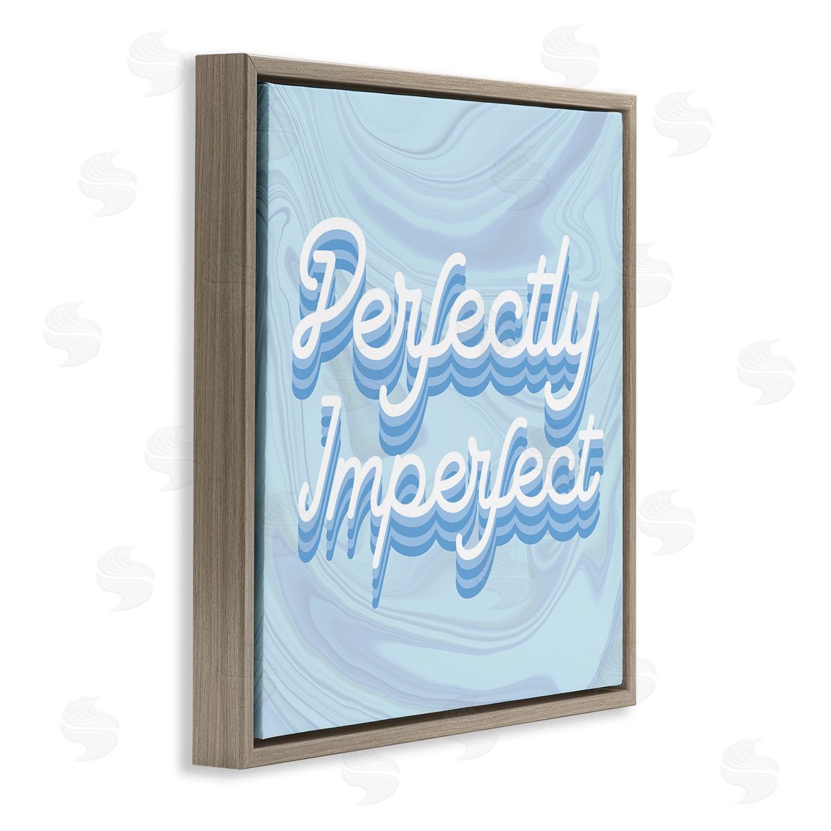 Stupell Studio Perfectly Imperfect Phrase Brown Floating Frame Canvas Wall Art Print