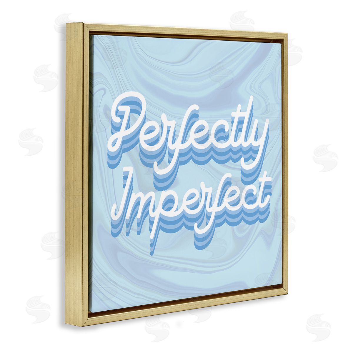 Stupell Studio Perfectly Imperfect Phrase Gold Floating Frame Canvas Wall Art Print
