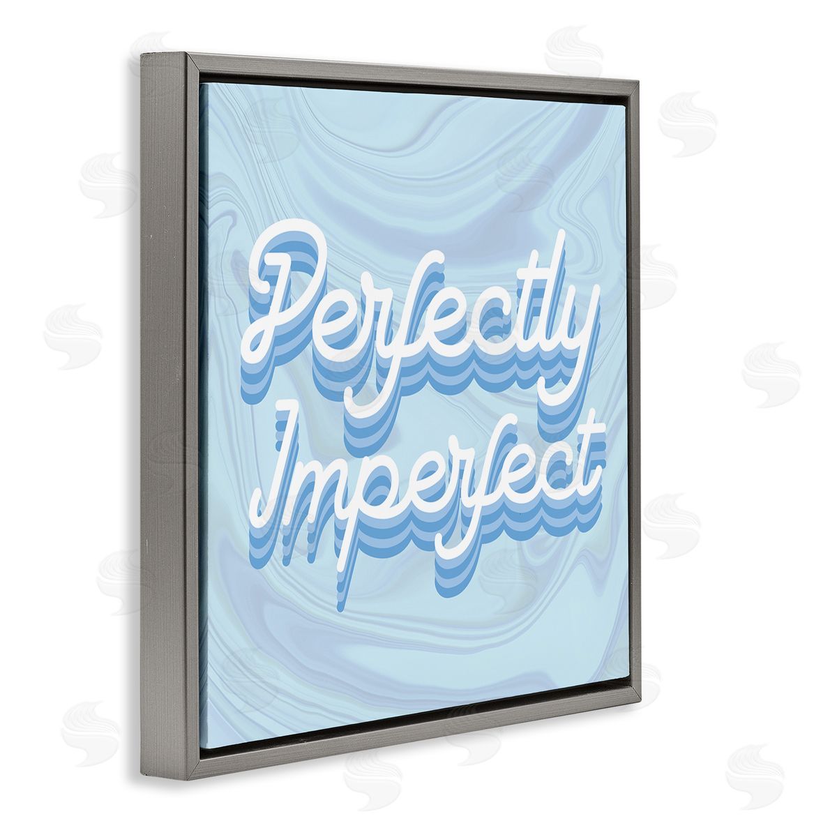 Stupell Studio Perfectly Imperfect Phrase Gray Floating Frame Canvas Wall Art Print