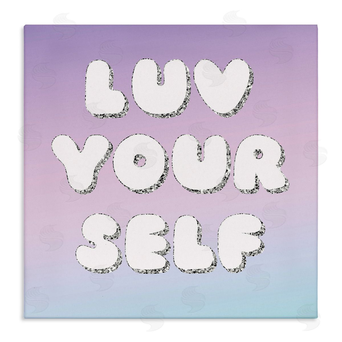 Lula Bijoux & co. Luv Yourself Self Care Phrase Stretched Canvas Wall Art Print
