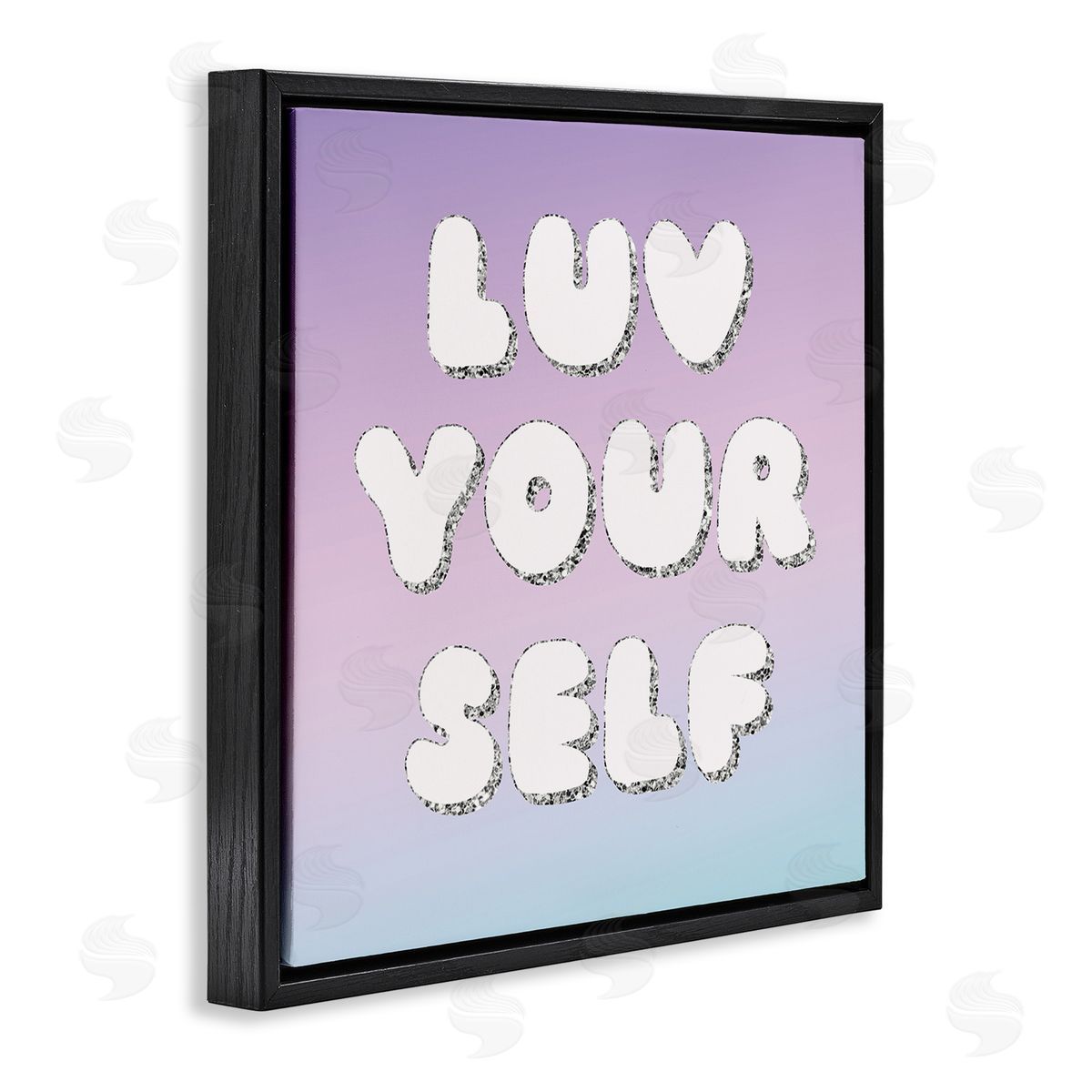 Lula Bijoux & co. Luv Yourself Self Care Phrase Black Floating Frame Canvas Wall Art Print