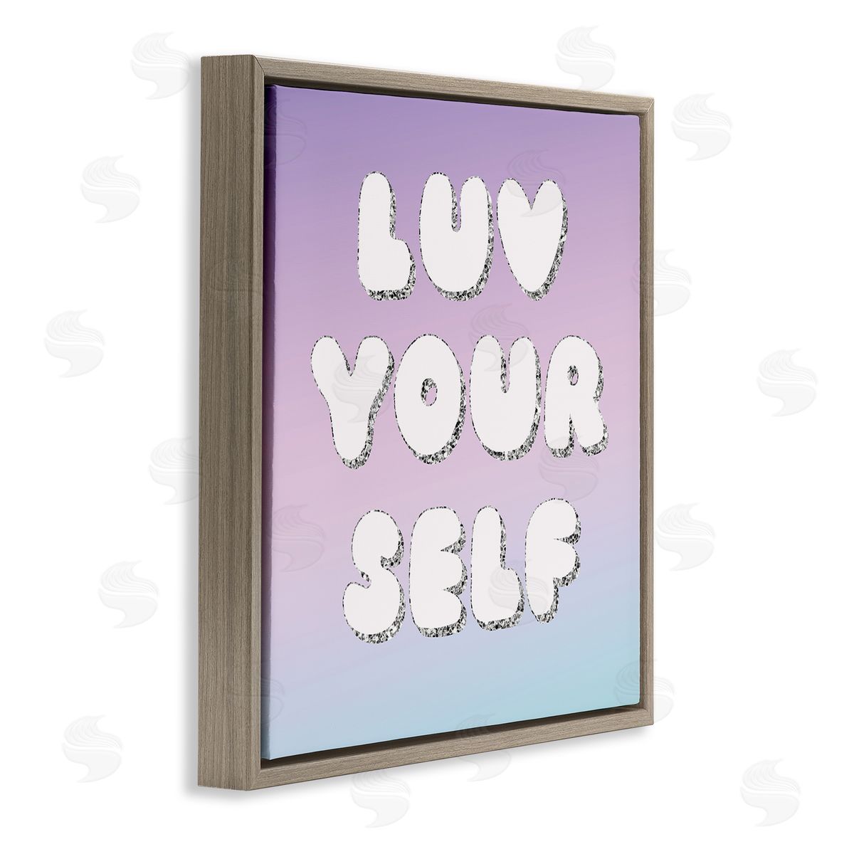 Lula Bijoux & co. Luv Yourself Self Care Phrase Brown Floating Frame Canvas Wall Art Print