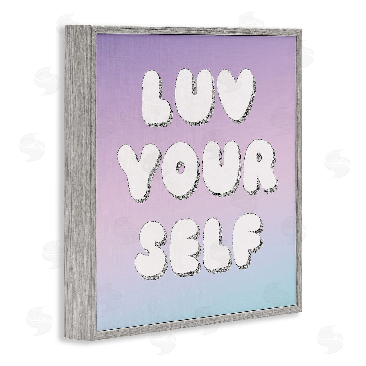 Lula Bijoux & co. Luv Yourself Self Care Phrase Gray Framed Glicee Wall Art Print
