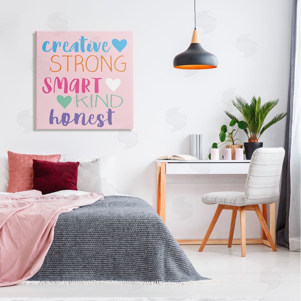 Lula Bijoux & co. Creative Strong Smart Confidence Canvas Wall Art in Room