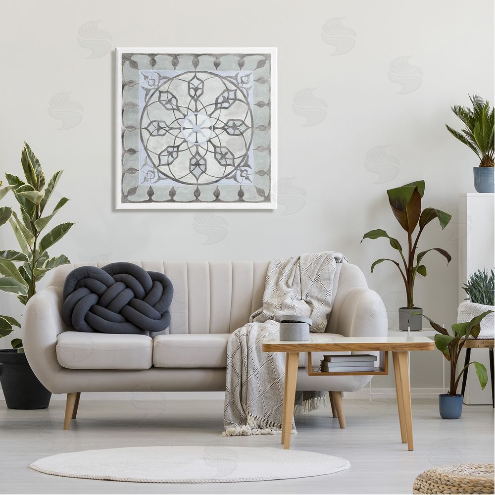 Charity Henderson Boho Rustic Fractal Pattern Canvas Wall Art in Room