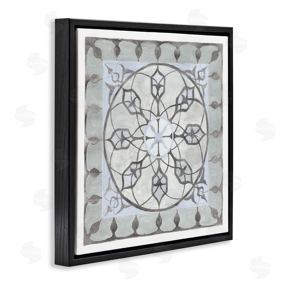 Charity Henderson Boho Rustic Fractal Pattern Black Floating Frame Canvas Wall Art Print