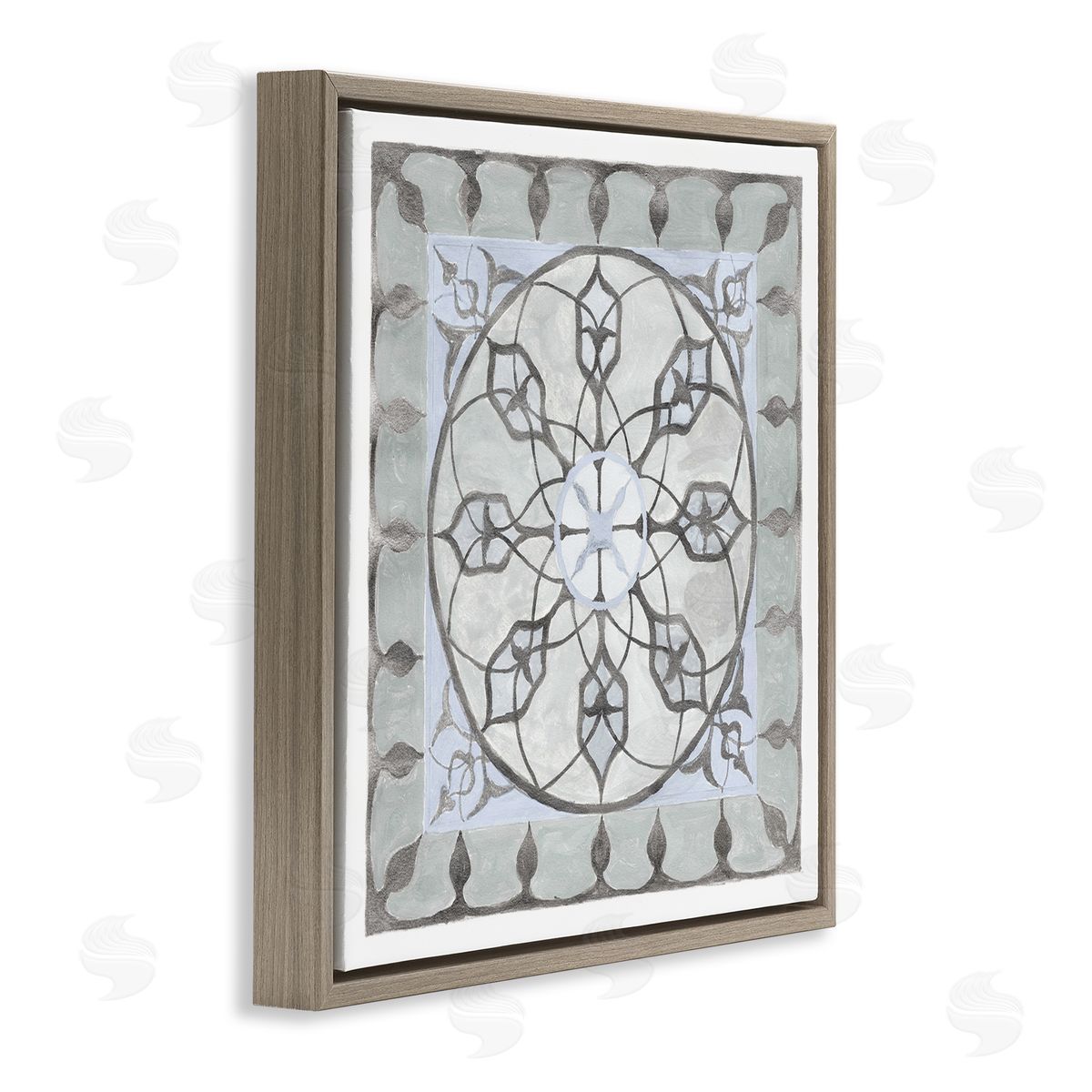 Charity Henderson Boho Rustic Fractal Pattern Brown Floating Frame Canvas Wall Art Print