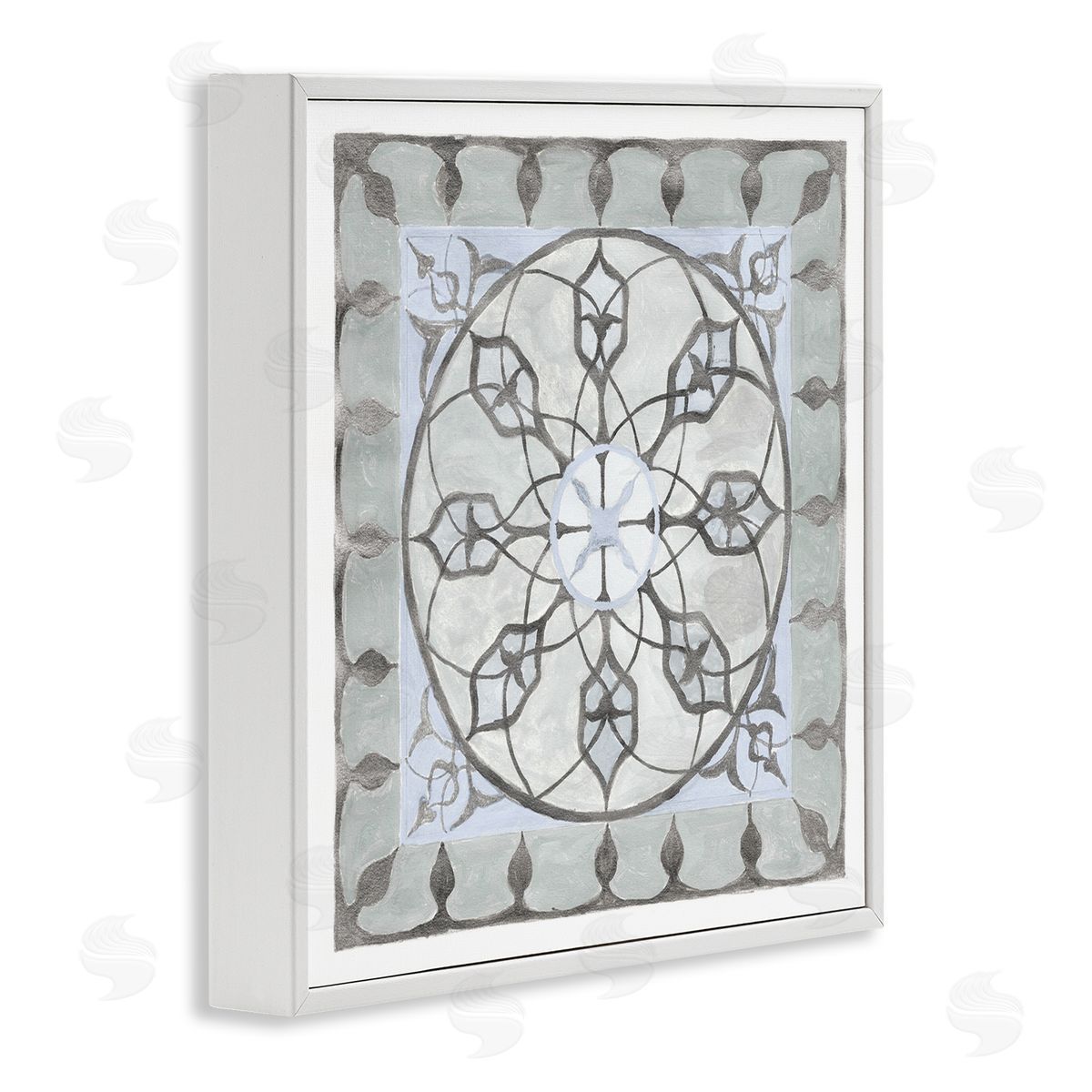 Charity Henderson Boho Rustic Fractal Pattern White Framed Glicee Wall Art Print