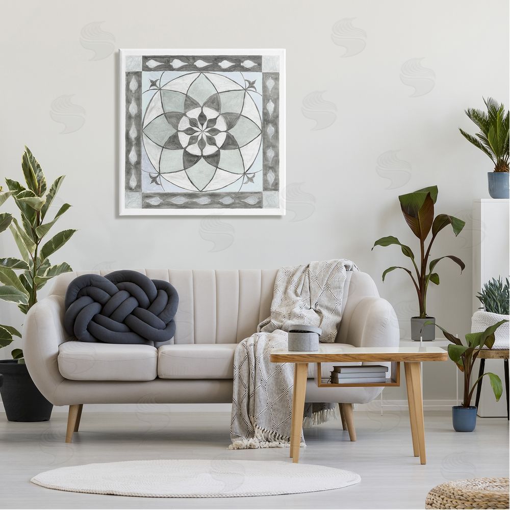 Charity Henderson Boho Symmetrical Geometric Shapes Canvas Wall Art in Room
