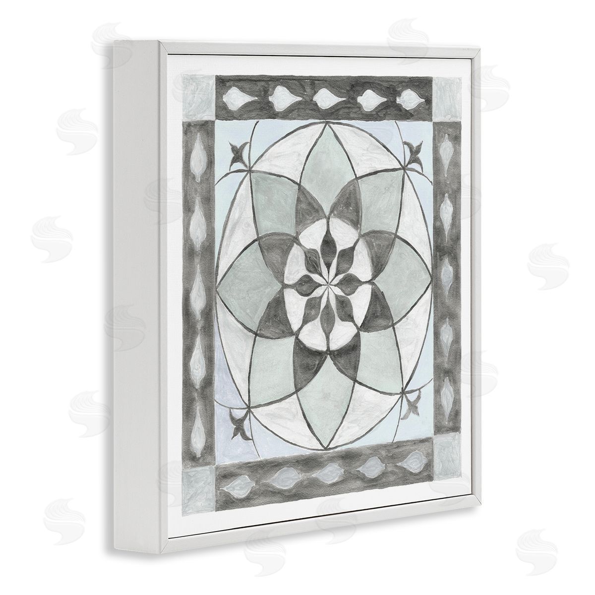 Charity Henderson Boho Symmetrical Geometric Shapes White Framed Glicee Wall Art Print