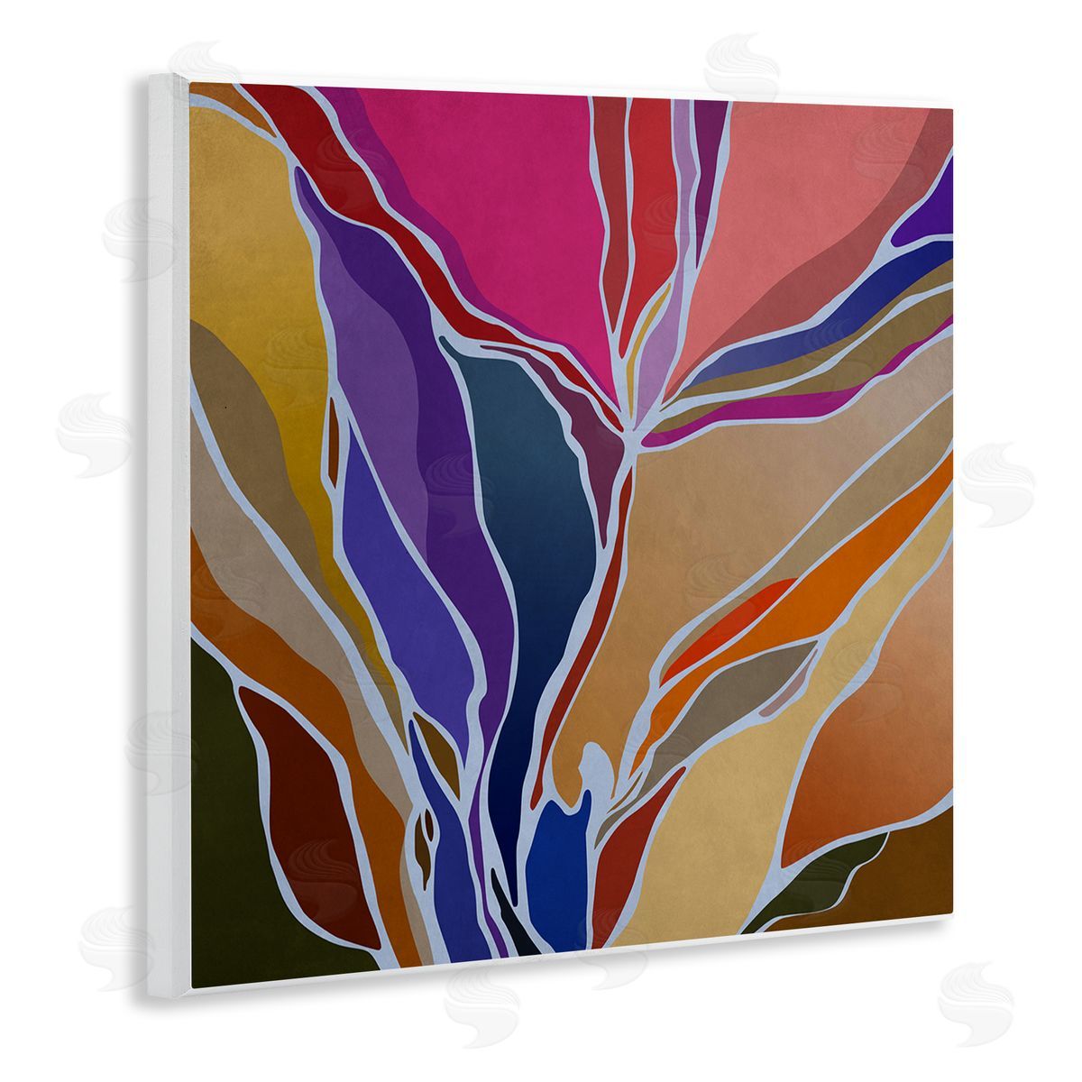 Angel Estevez Abstract Botanical Composition Wooden Wall Plaque Art Print