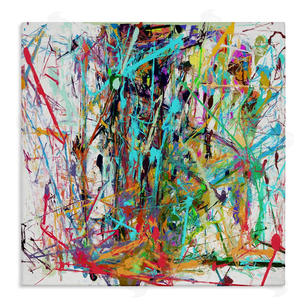 Angel Estevez Urban Splatter Chaotic Abstraction Stretched Canvas Wall Art Print