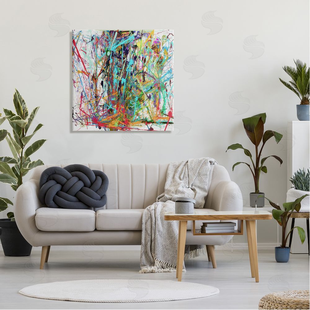 Angel Estevez Urban Splatter Chaotic Abstraction Canvas Wall Art in Room