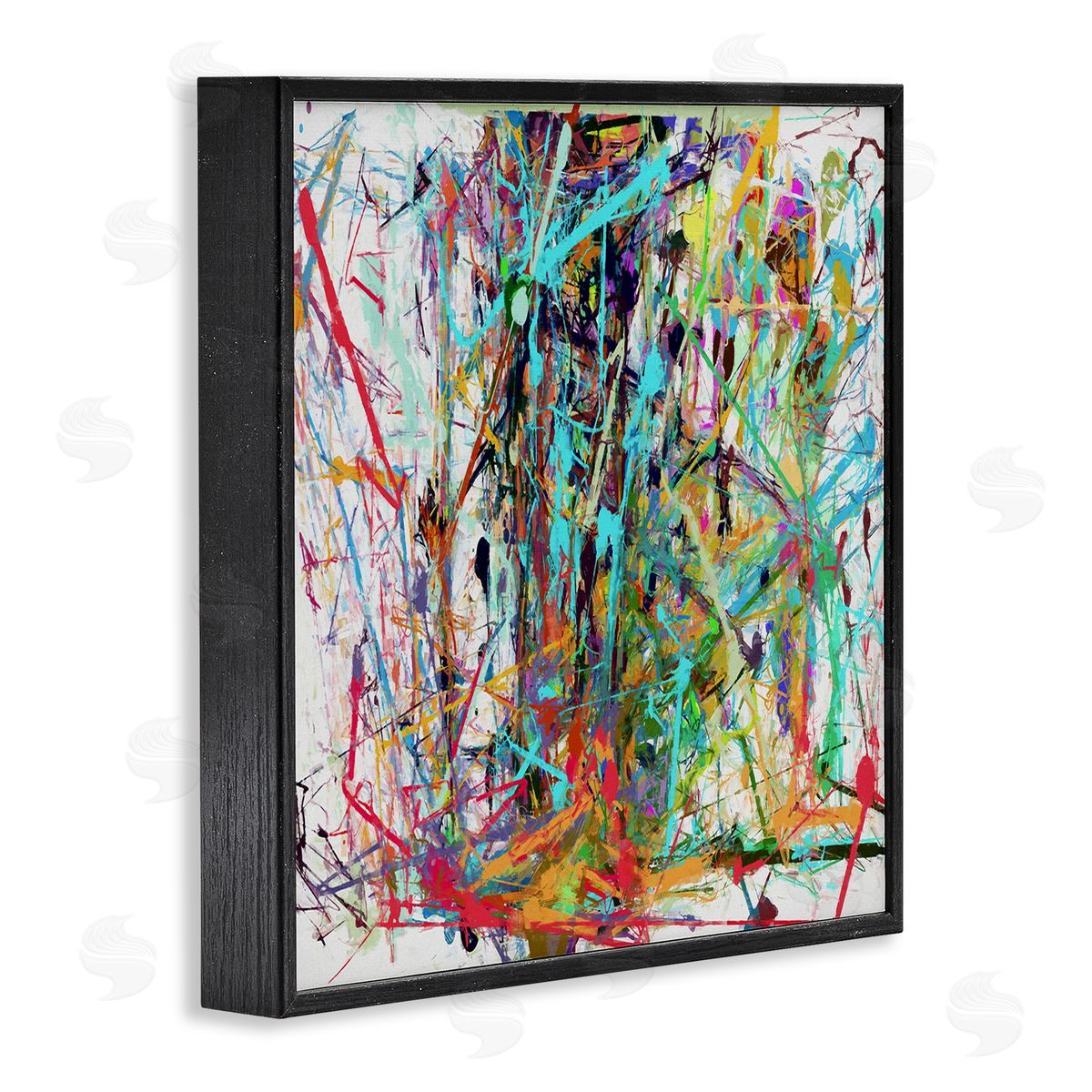 Angel Estevez Urban Splatter Chaotic Abstraction Black Framed Glicee Wall Art Print