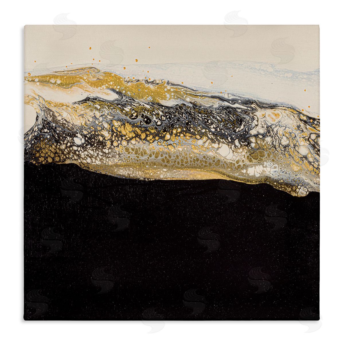 Ruth Fromstein Abstract Black & Glam Ripples Stretched Canvas Wall Art Print