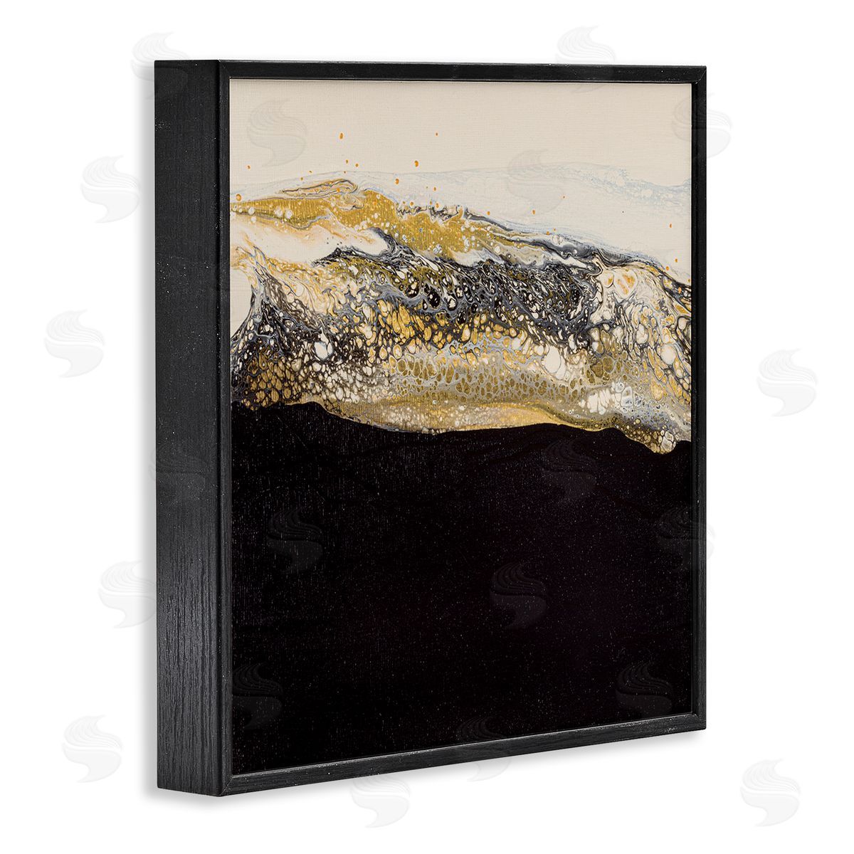 Ruth Fromstein Abstract Black & Glam Ripples Black Framed Glicee Wall Art Print