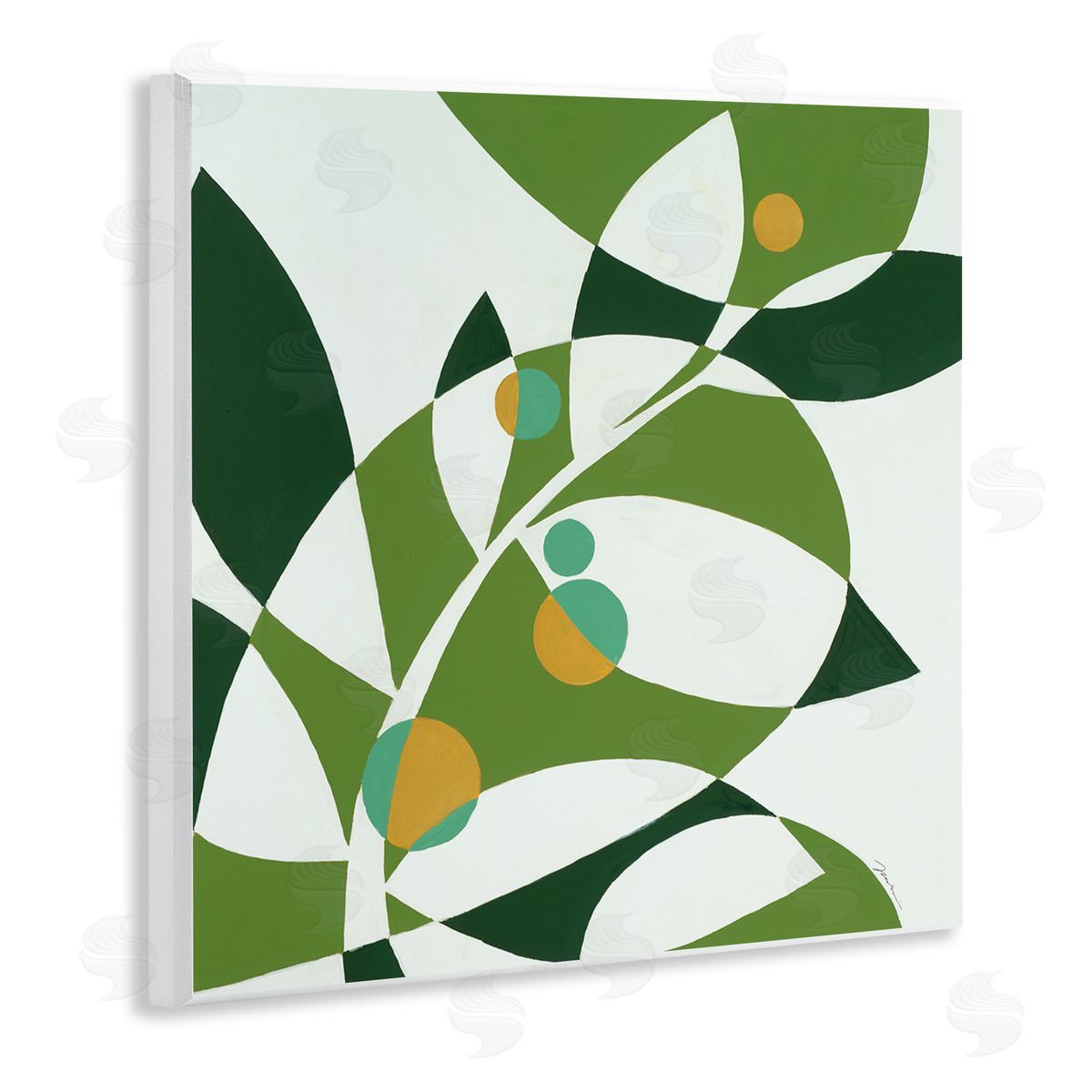 Liz Jardine Botanical Abstract Leaf Wooden Wall Plaque Art Print