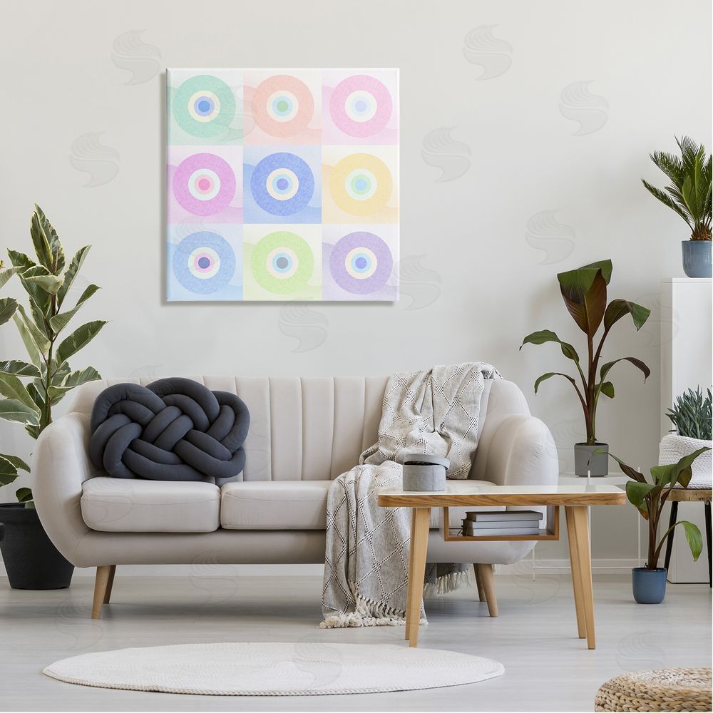 Stupell Studio Modern Pastel Circles Canvas Wall Art in Room