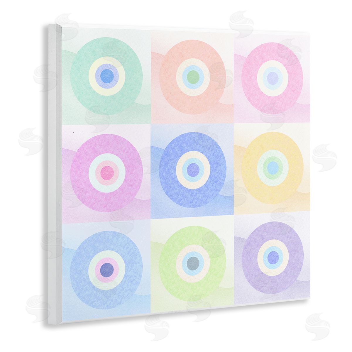 Stupell Studio Modern Pastel Circles Wooden Wall Plaque Art Print