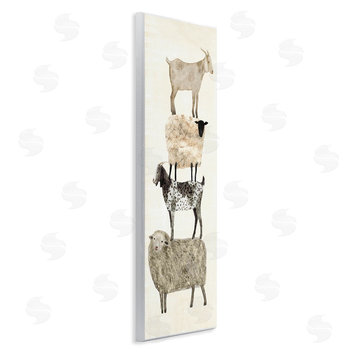 Stacked Sheep & Goats Wood Plaque Wall Art, Home Decor by Victoria Borges