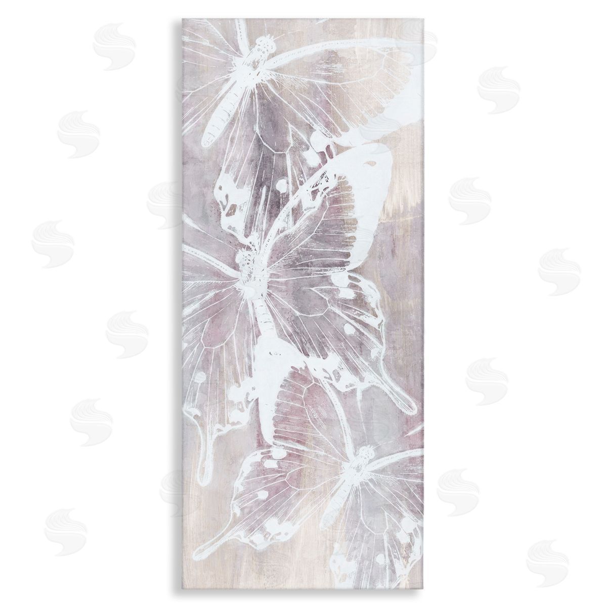 Nina Blue Abstract Overlapping Butterflies Stretched Canvas Wall Art Print