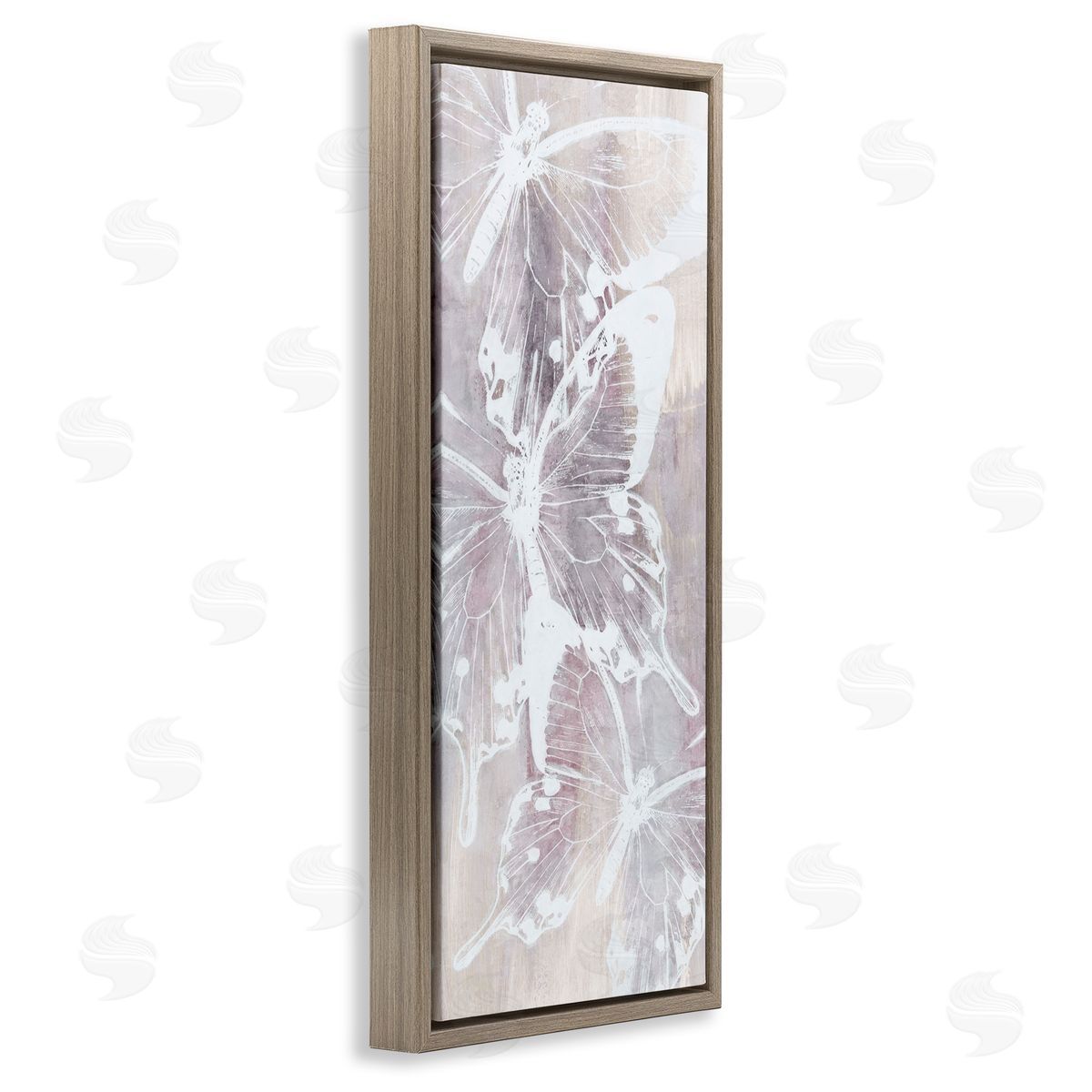 Nina Blue Abstract Overlapping Butterflies Brown Floating Frame Canvas Wall Art Print