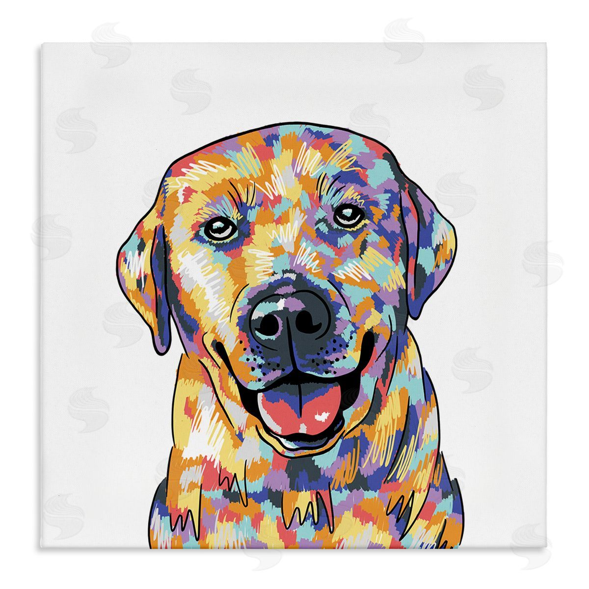 Masey St. Studios Labrador Portrait Modern Hues Stretched Canvas Wall Art Print