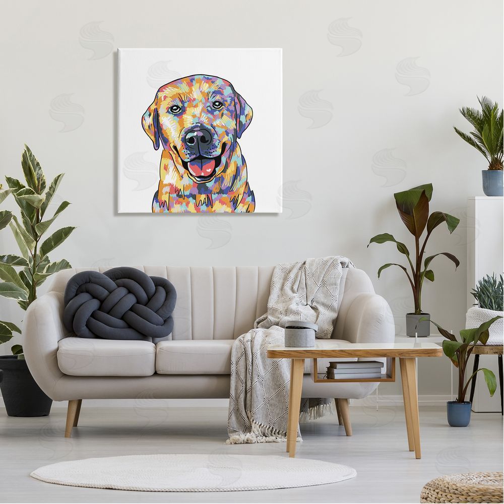 Masey St. Studios Labrador Portrait Modern Hues Canvas Wall Art in Room
