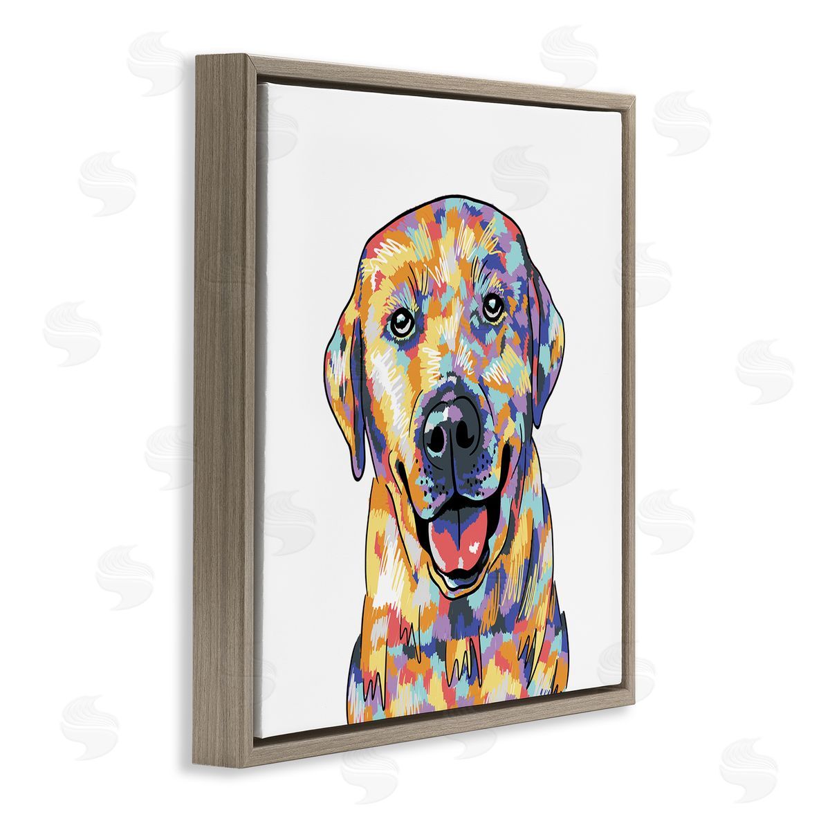 Masey St. Studios Labrador Portrait Modern Hues Brown Floating Frame Canvas Wall Art Print