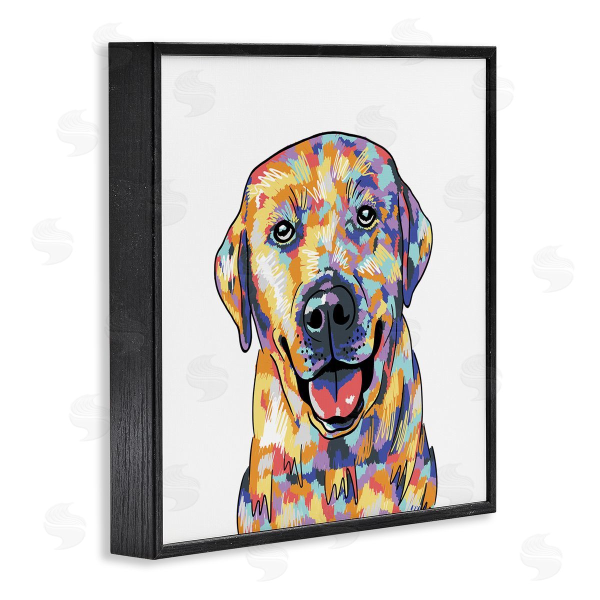 Masey St. Studios Labrador Portrait Modern Hues Black Framed Glicee Wall Art Print