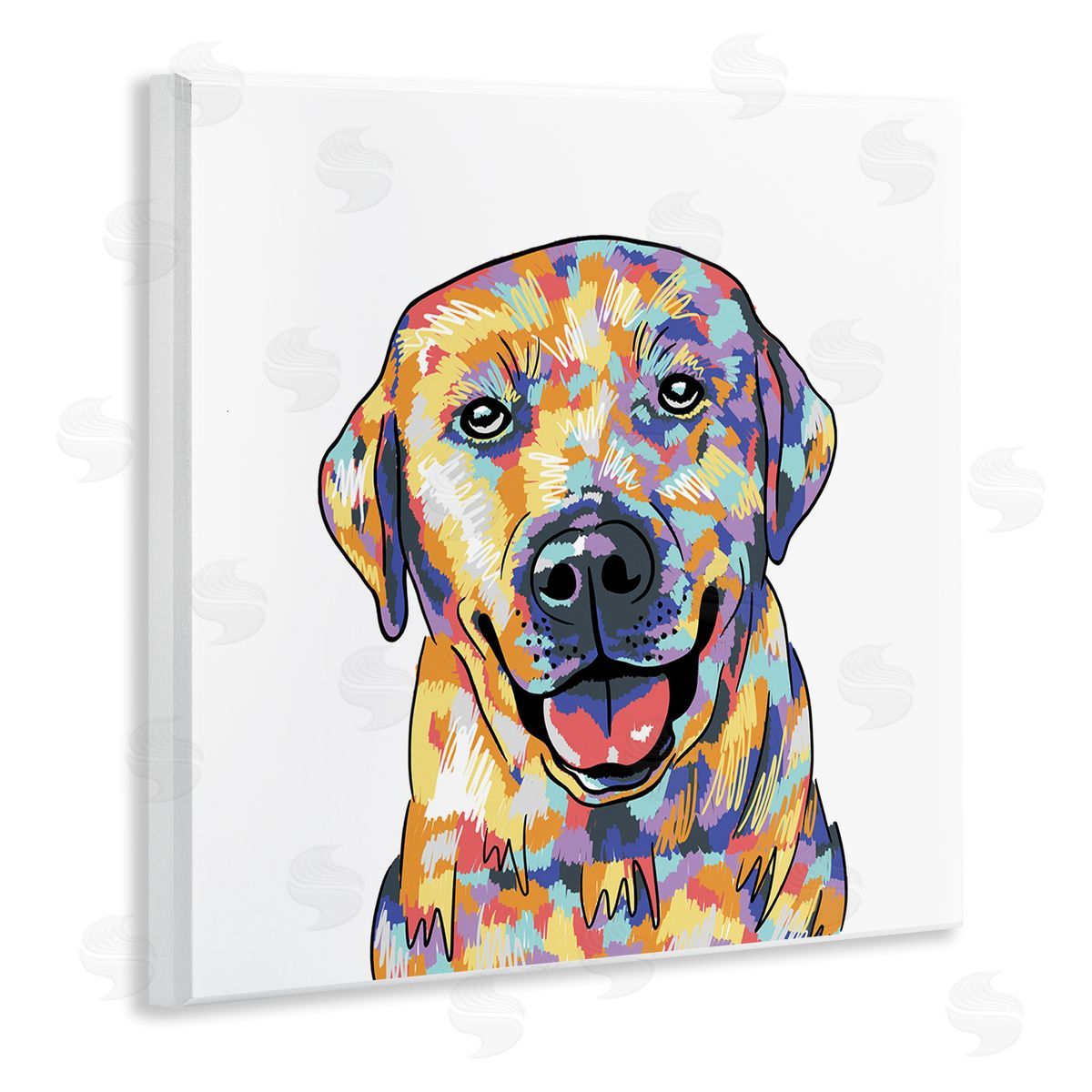 Masey St. Studios Labrador Portrait Modern Hues Wooden Wall Plaque Art Print