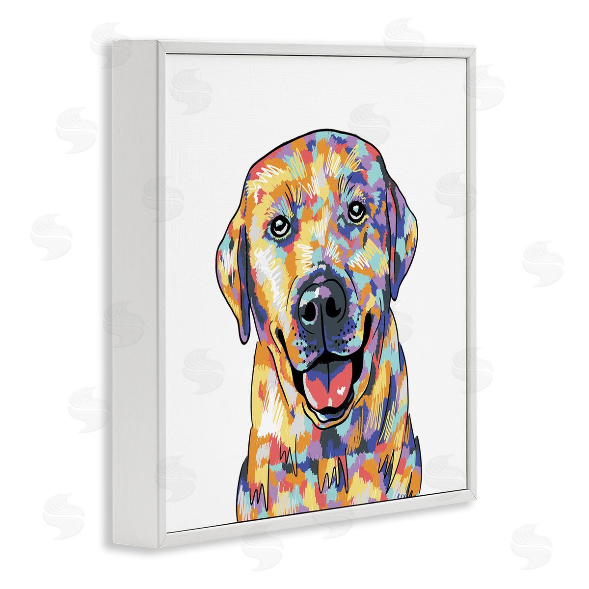 Masey St. Studios Labrador Portrait Modern Hues White Framed Glicee Wall Art Print