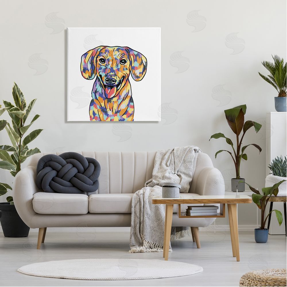 Masey St. Studios Modern Dog Portrait Canvas Wall Art in Room