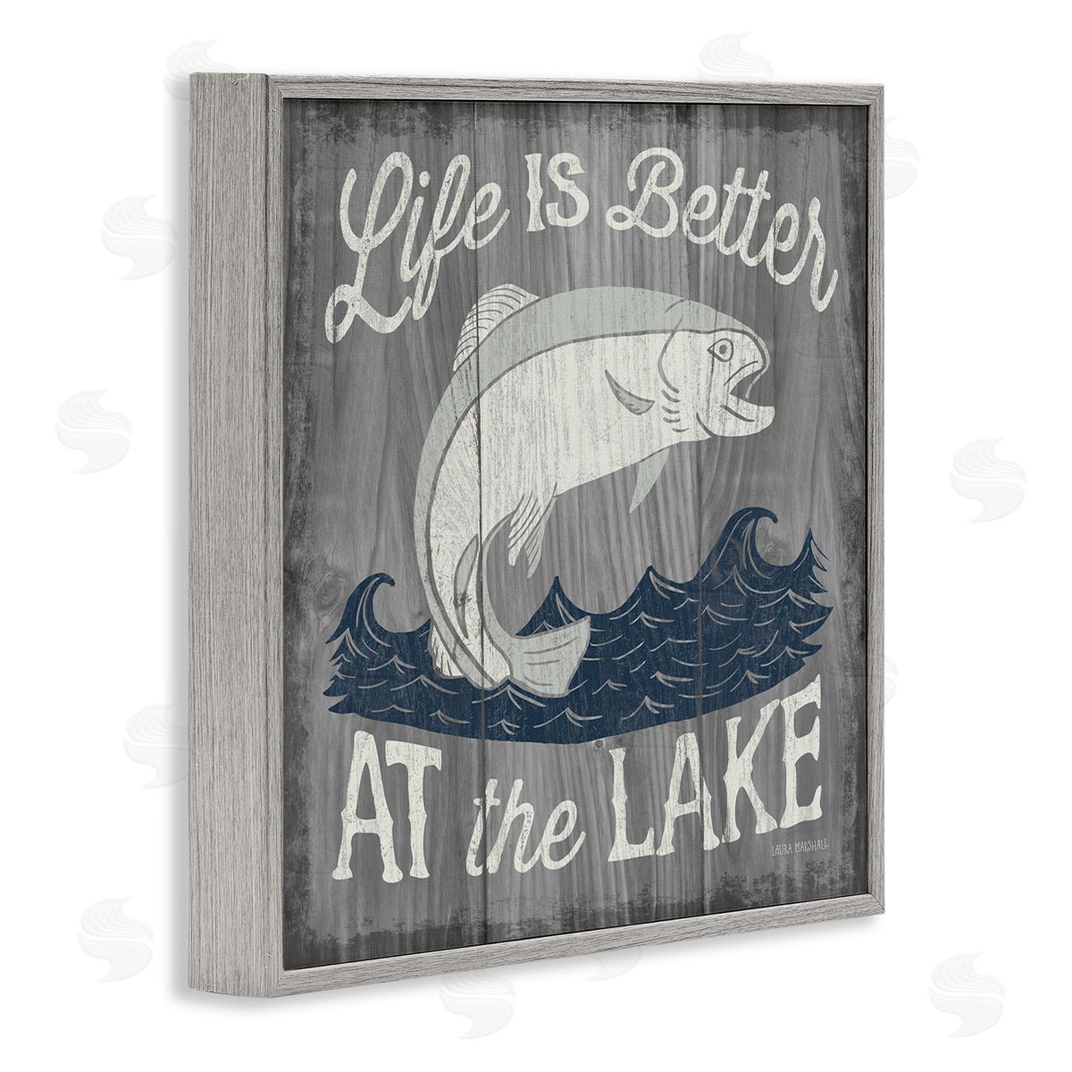 Laura Marshall Life Better at Lake Rustic Gray Framed Glicee Wall Art Print