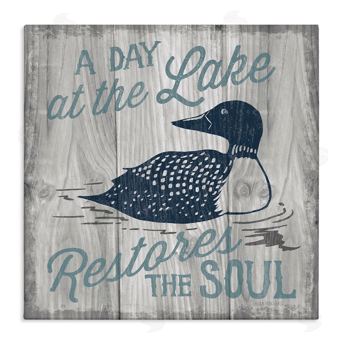 Laura Marshall Restores the Soul Phrase Stretched Canvas Wall Art Print