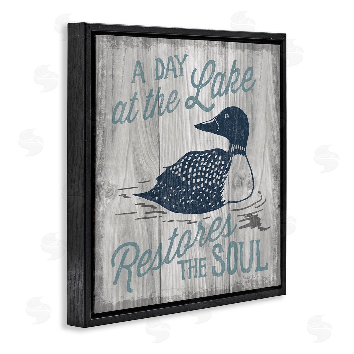 Laura Marshall Restores the Soul Phrase Black Floating Frame Canvas Wall Art Print