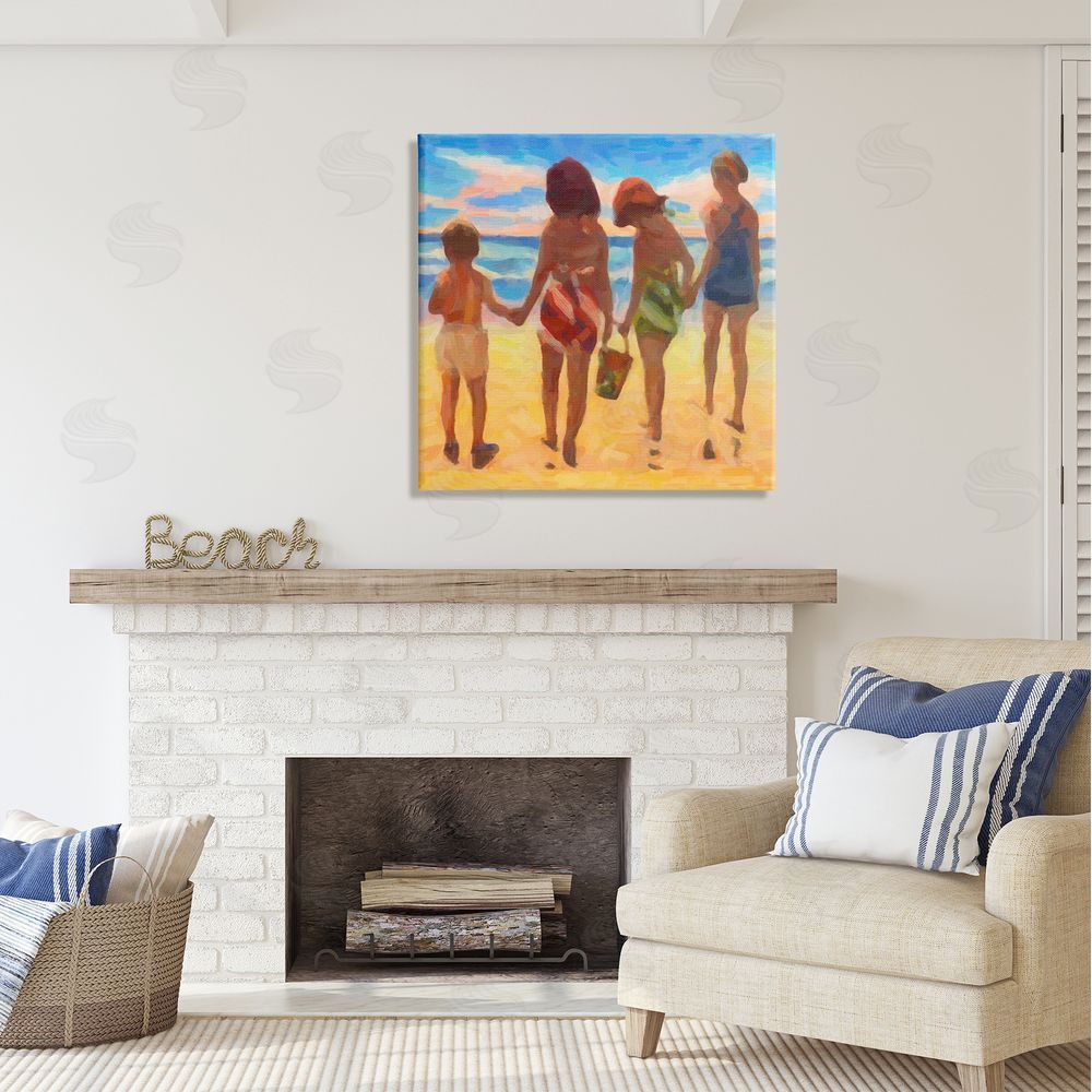 Graffitee Studios Family Beach Vacation Canvas Wall Art in Room