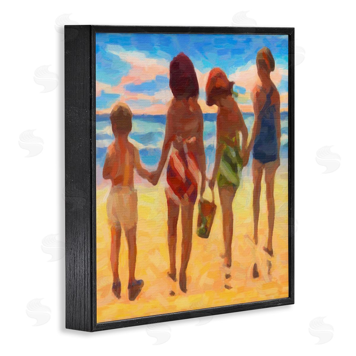 Graffitee Studios Family Beach Vacation Black Framed Glicee Wall Art Print
