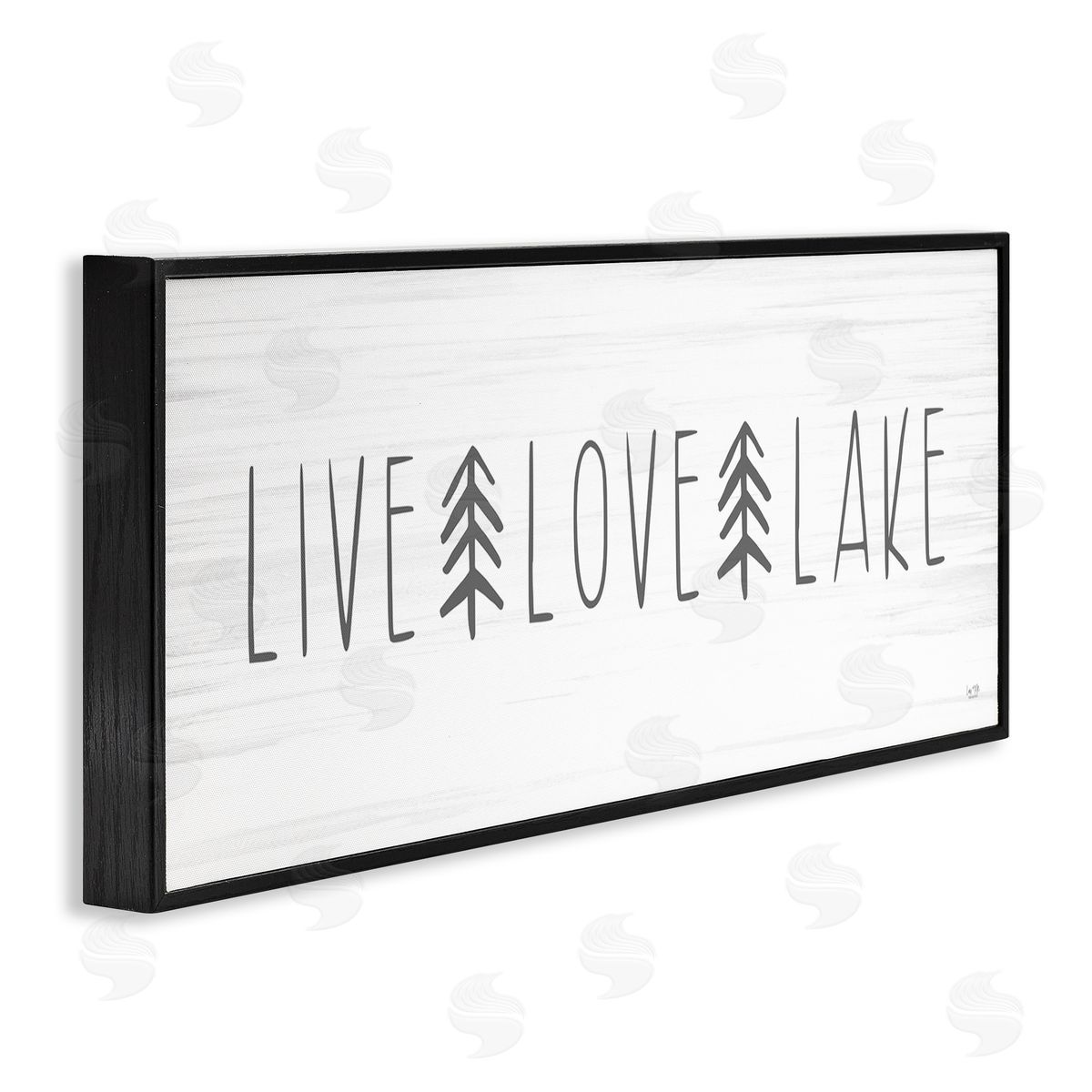 Lux + Me Designs Live Love Lake Phrase Black Framed Glicee Wall Art Print