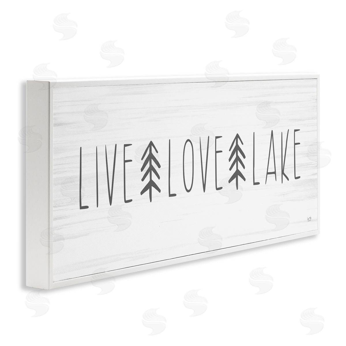 Lux + Me Designs Live Love Lake Phrase White Framed Glicee Wall Art Print