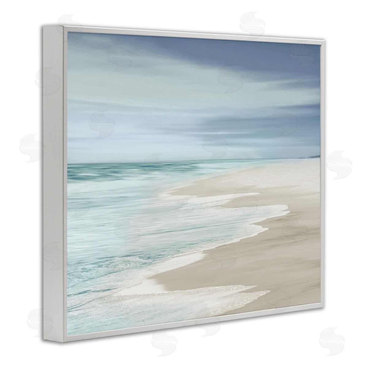 Beach Foam Landscape White Frame Print Wall Art, Home Decor by Maggie Olsen