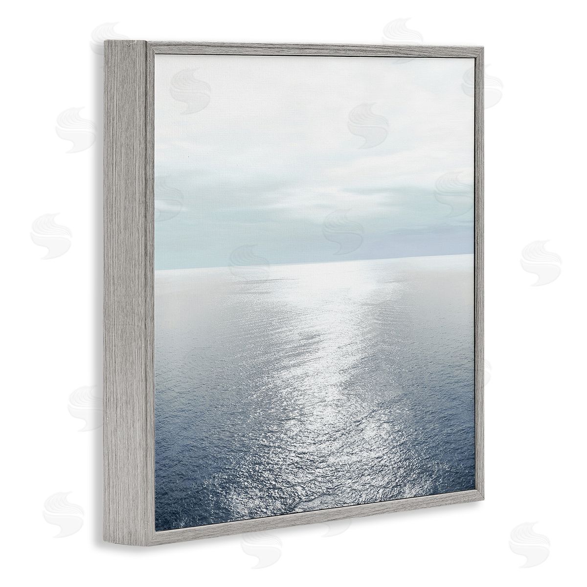 Ocean Ripples Scenery Grey Frame Print Wall Art, Home Decor by Maggie Olsen