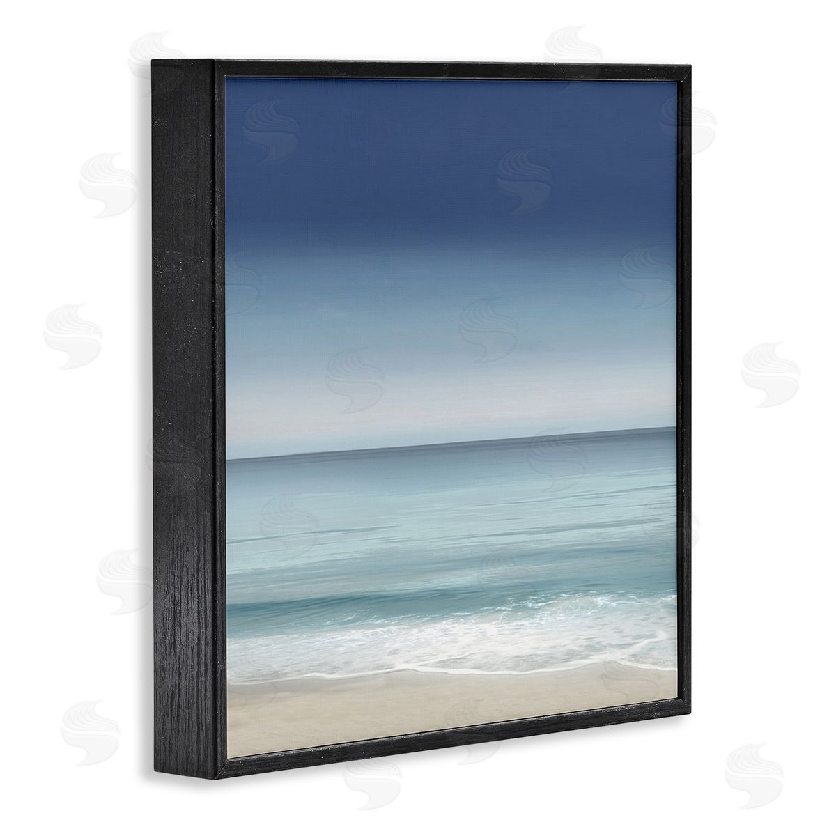 Maggie Olsen Blue Coastal Gradient Sky Black Framed Glicee Wall Art Print