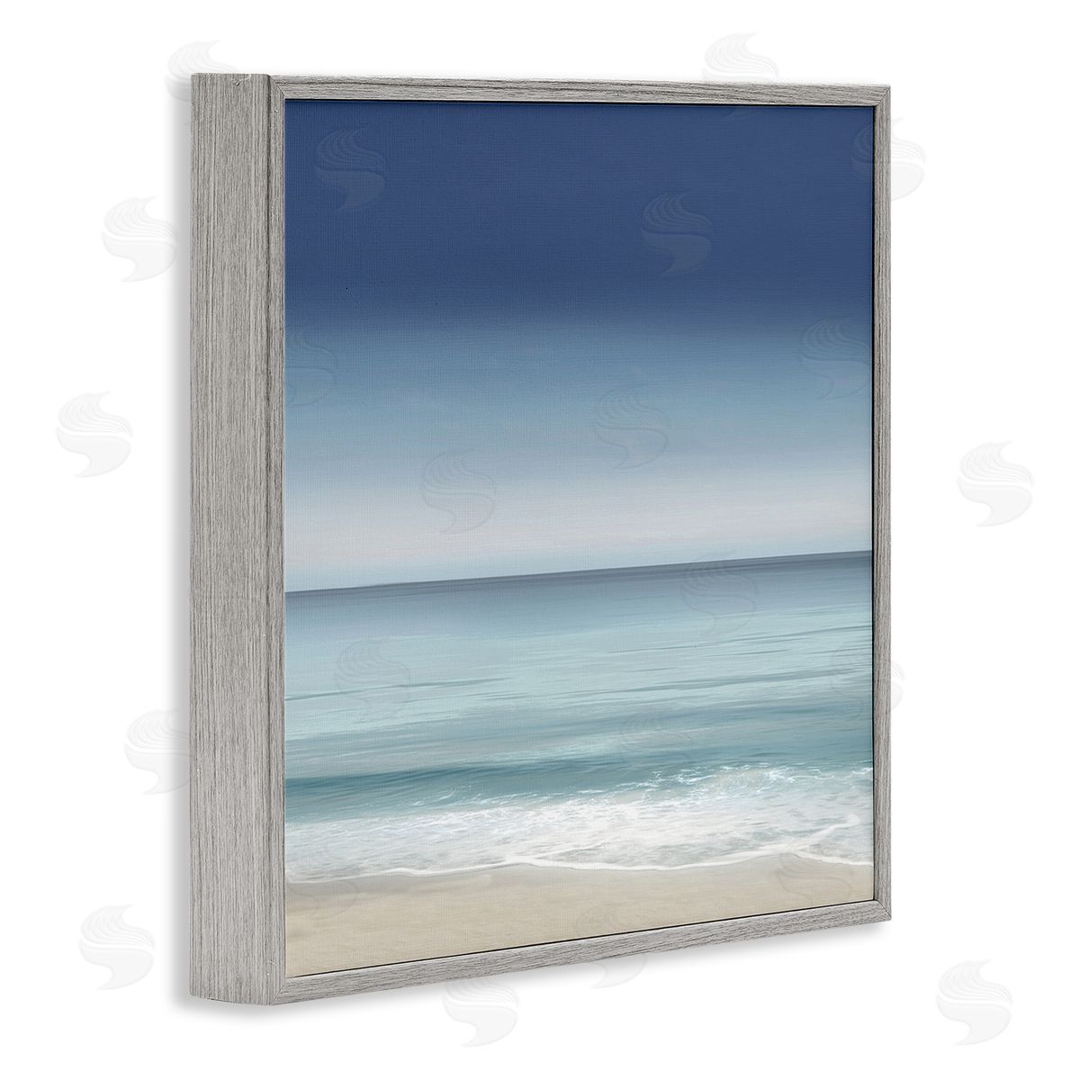 Maggie Olsen Blue Coastal Gradient Sky Gray Framed Glicee Wall Art Print