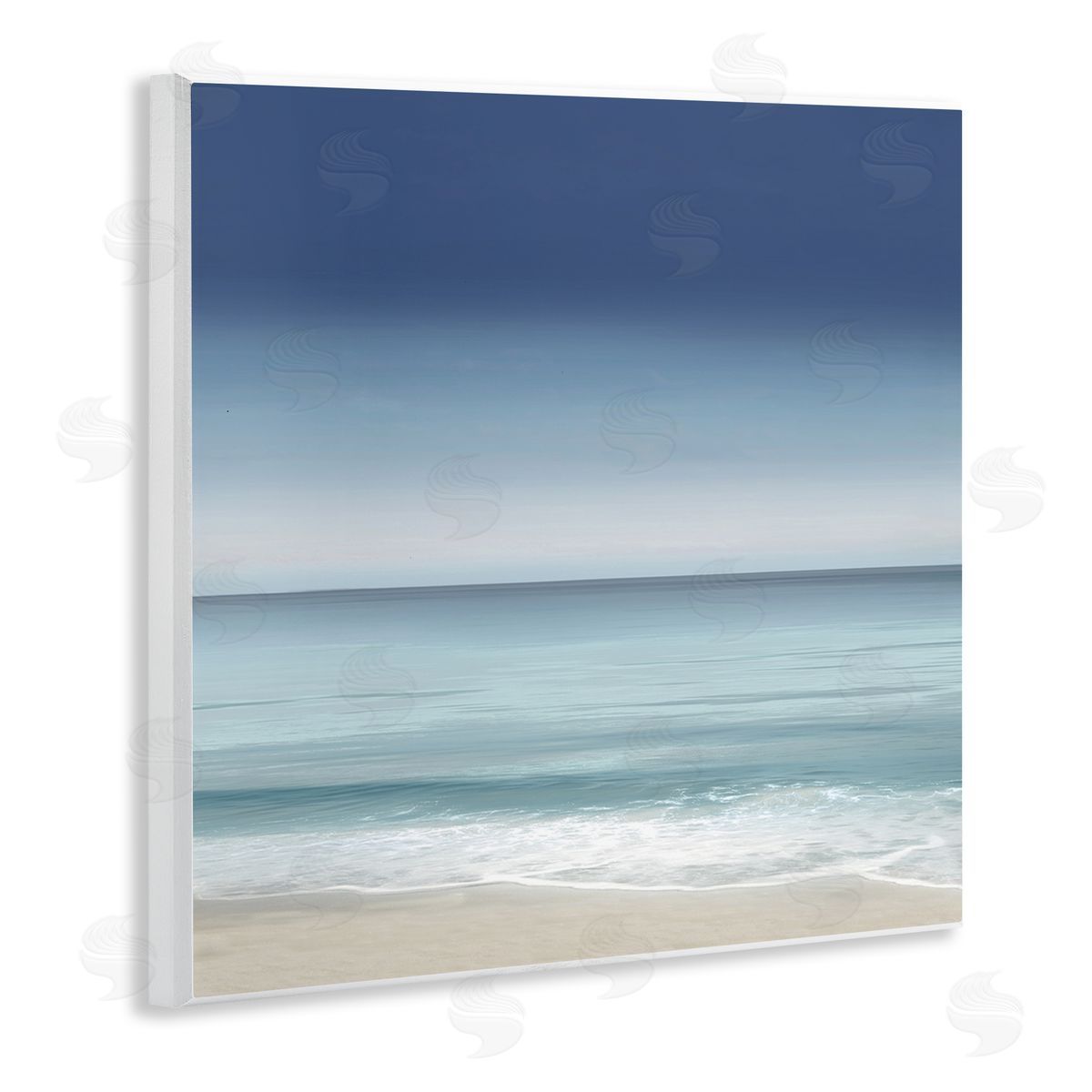 Maggie Olsen Blue Coastal Gradient Sky Wooden Wall Plaque Art Print