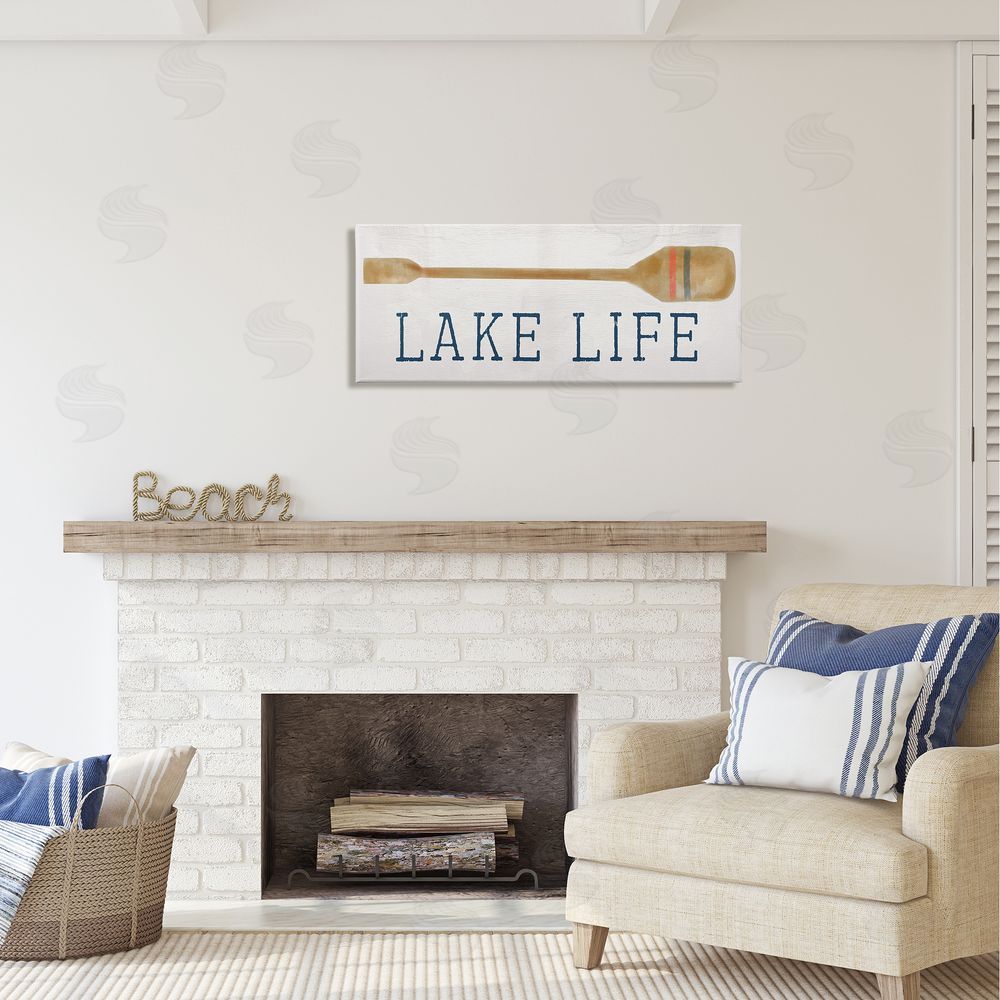 Stupell Studio Lake Life Boating Phrase Canvas Wall Art in Room
