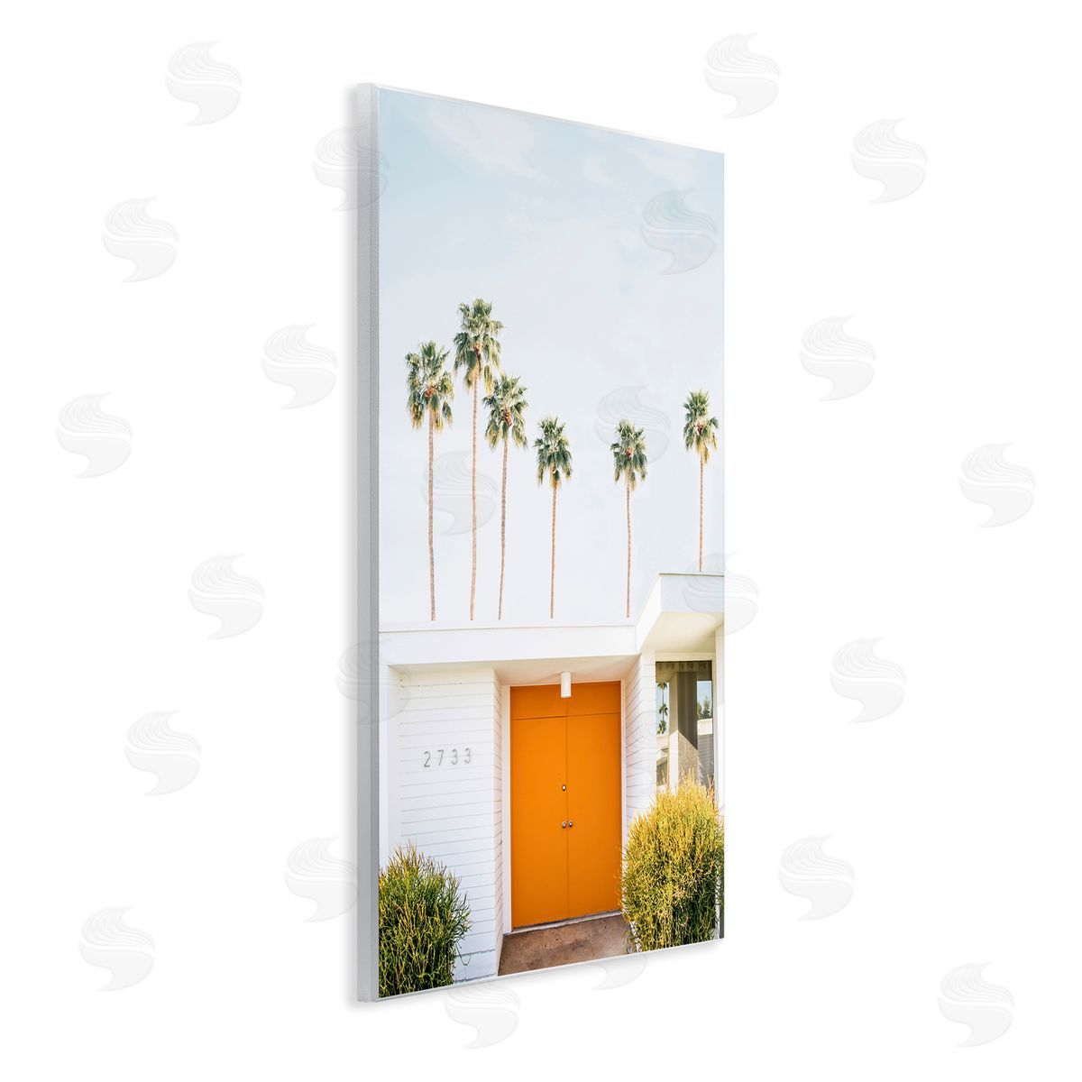 Palm Springs Orange Door Wood Plaque Wall Art, Home Decor by Sisi and Seb