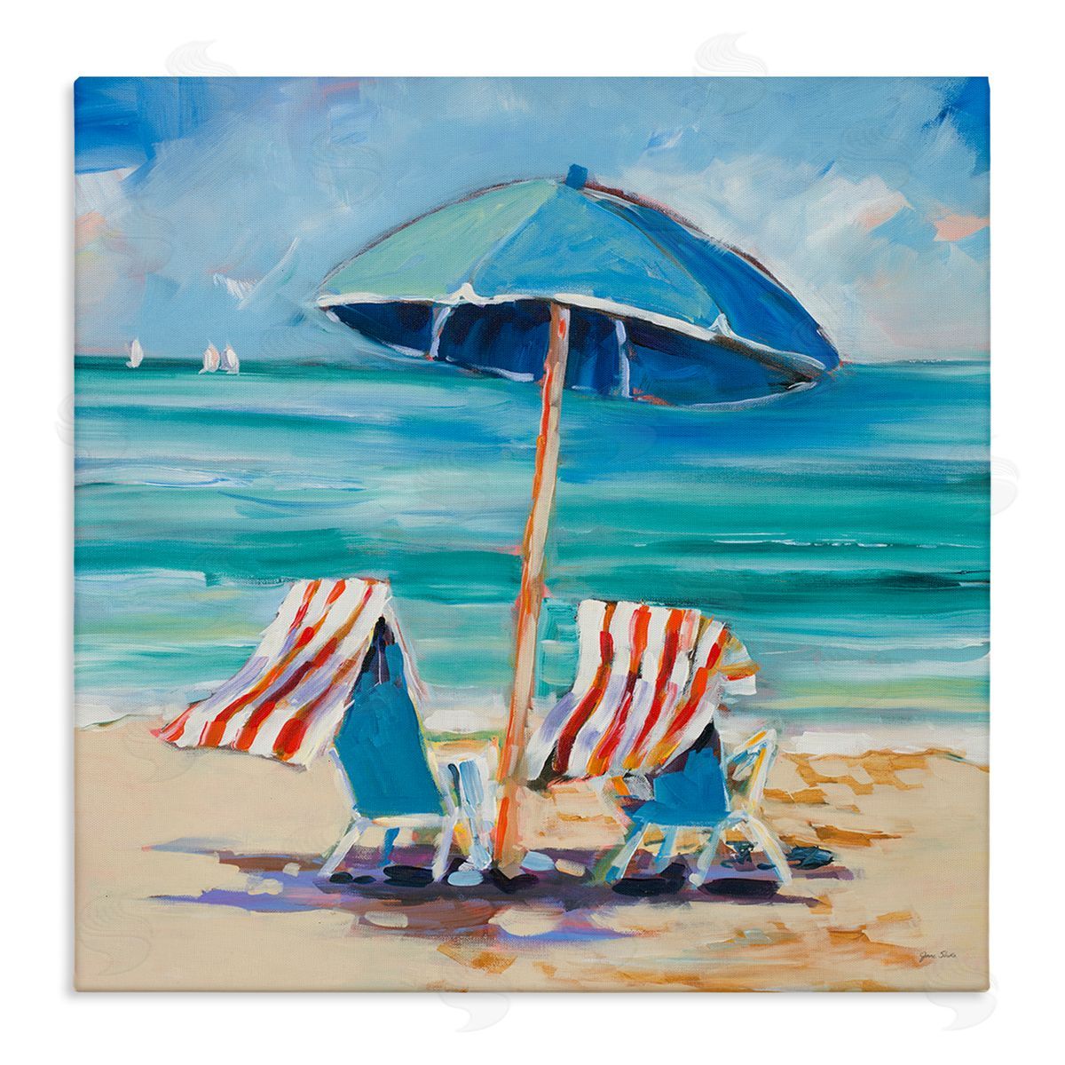 Jane Slivka Caribbean Delight Scenery Stretched Canvas Wall Art Print