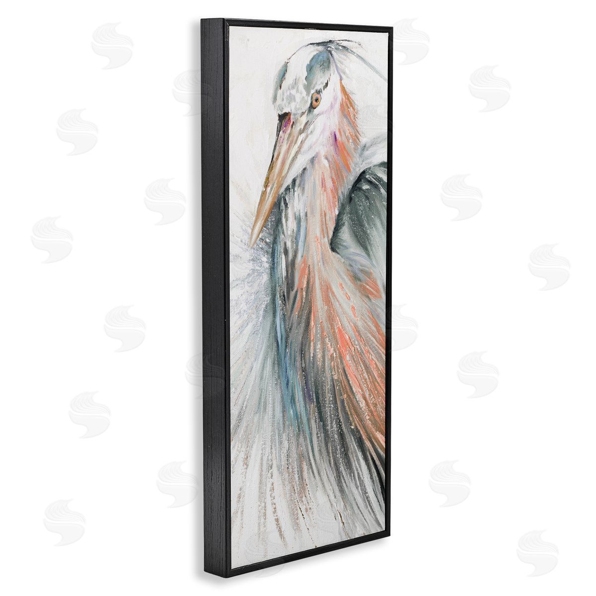 Patricia Pinto Modern Heron Painting Black Framed Glicee Wall Art Print