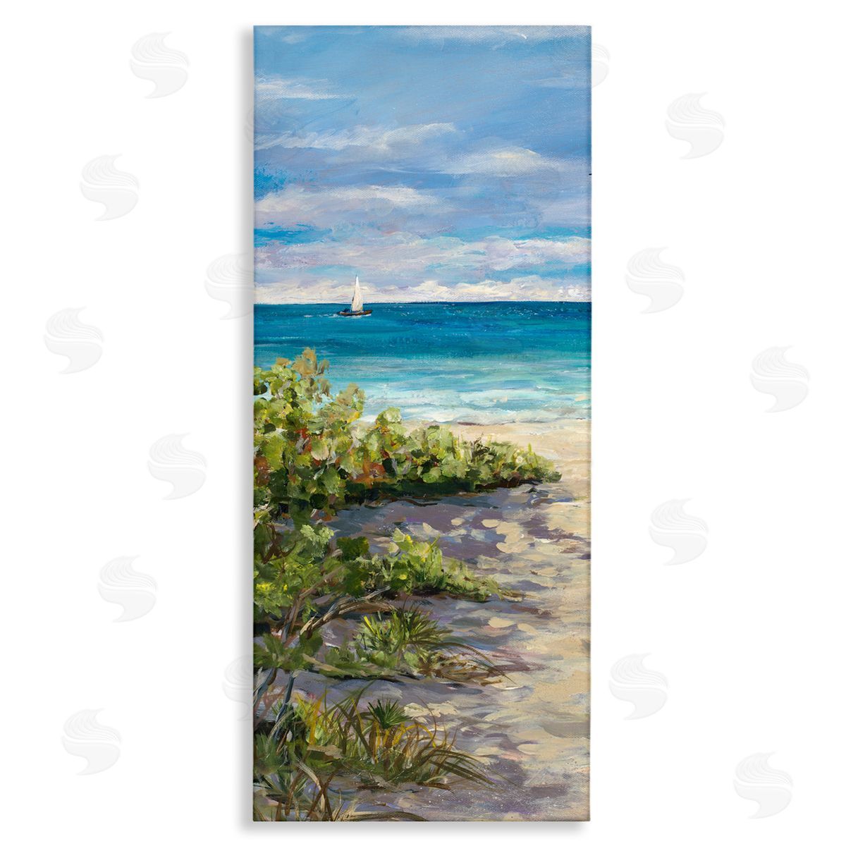 Grassy Beach Shore Canvas Wall Art, Home Decor by Julie DeRice